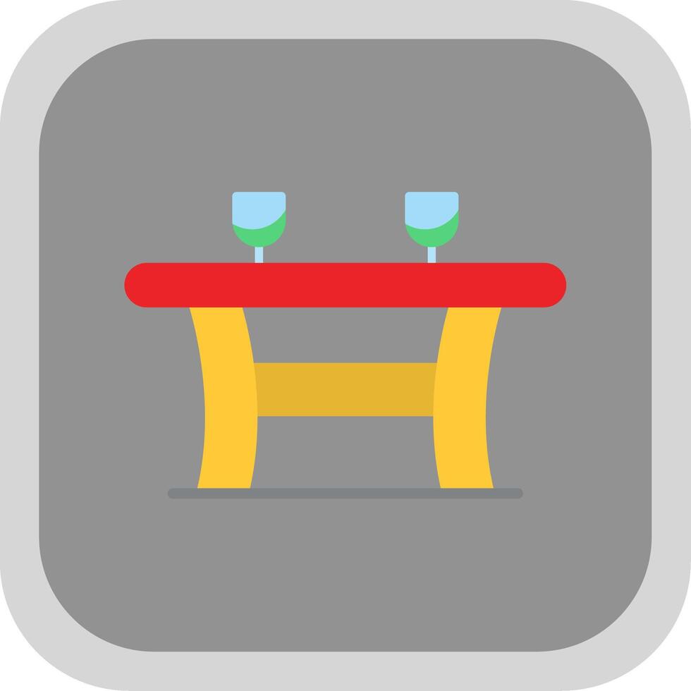 Table Flat round corner Icon Design vector