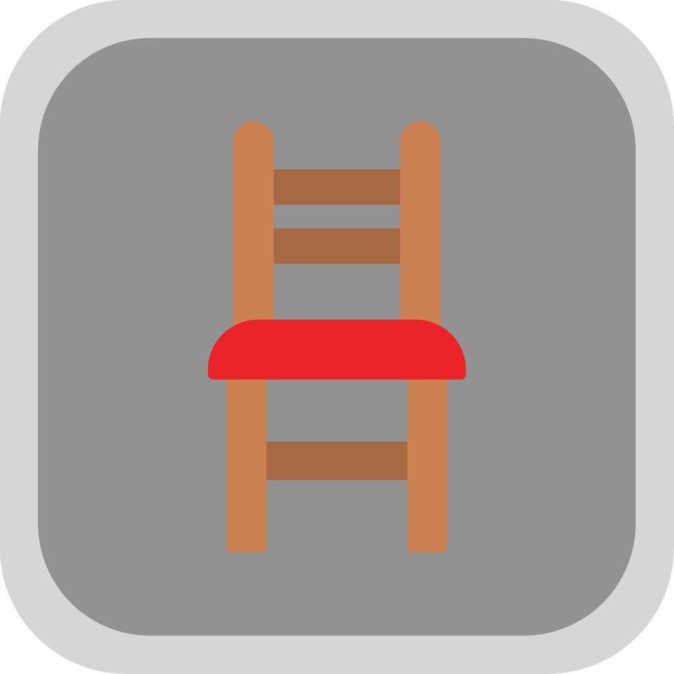 Dining Chair Flat round corner Icon Design vector