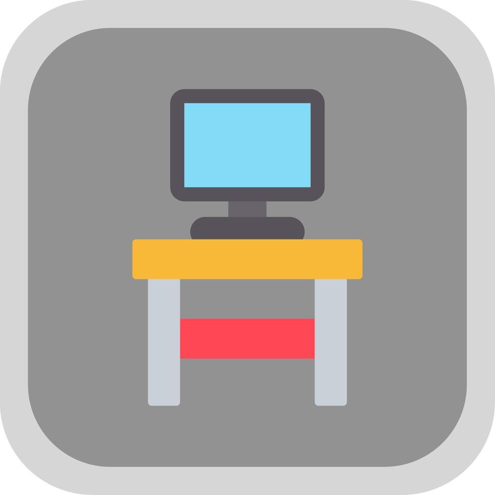 Stand Flat round corner Icon Design vector