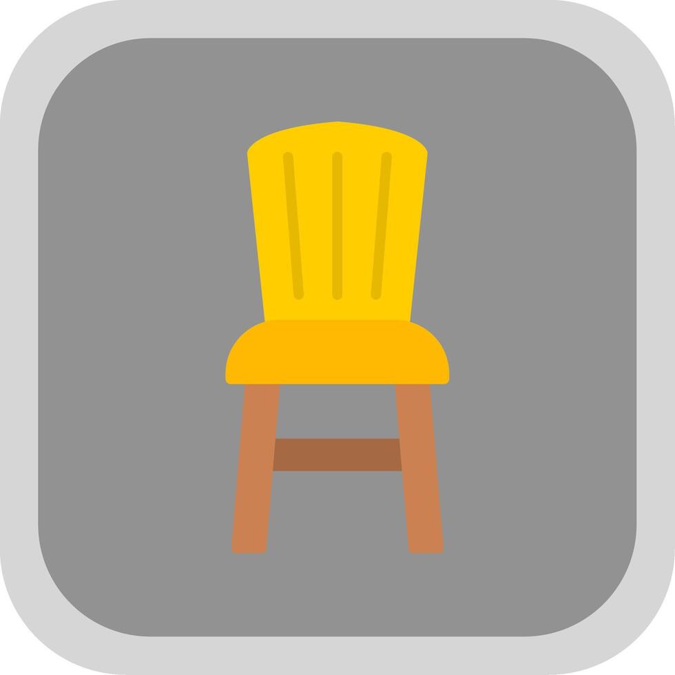 Dining Chair Flat round corner Icon Design vector