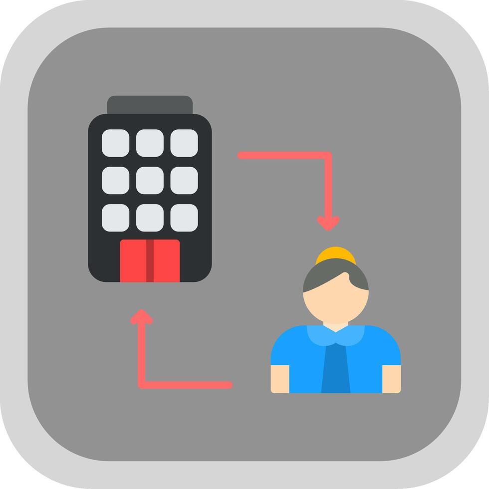 B2c Flat round corner Icon Design vector