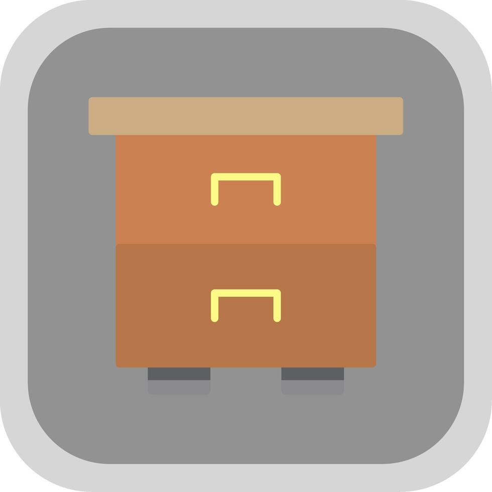 Side Table Flat round corner Icon Design vector