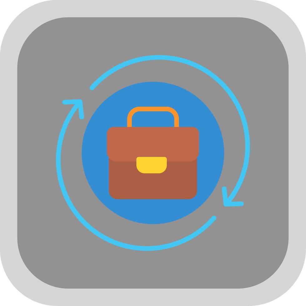 Process Flat round corner Icon Design vector