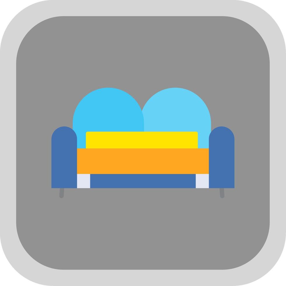 Sofa Bed Flat round corner Icon Design vector