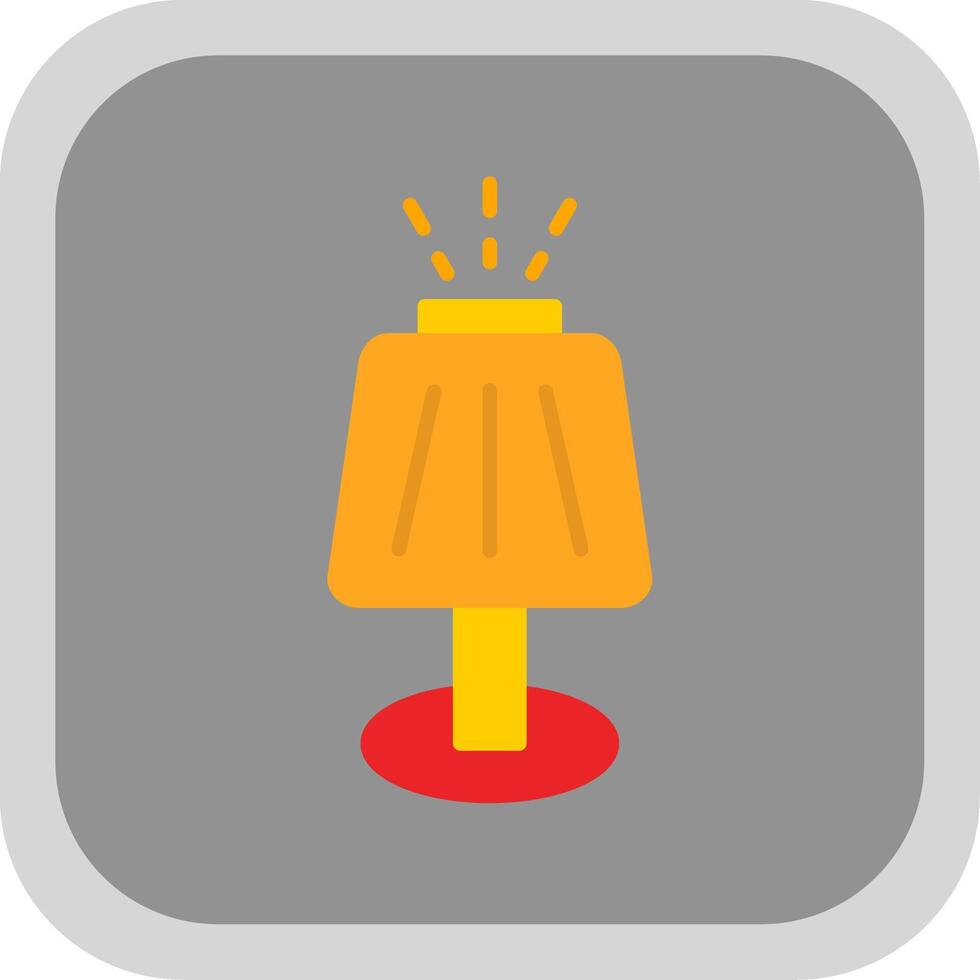 Table Lamp Flat round corner Icon Design vector