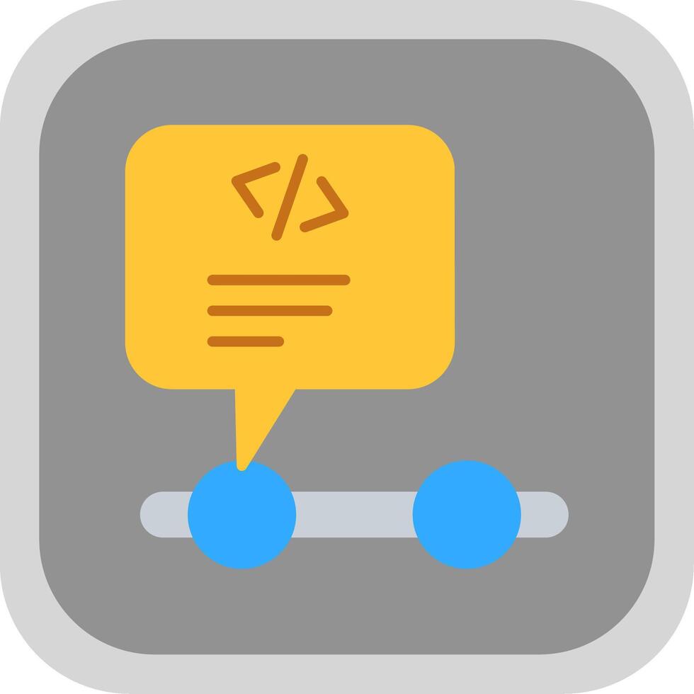 Programming Flat round corner Icon Design vector