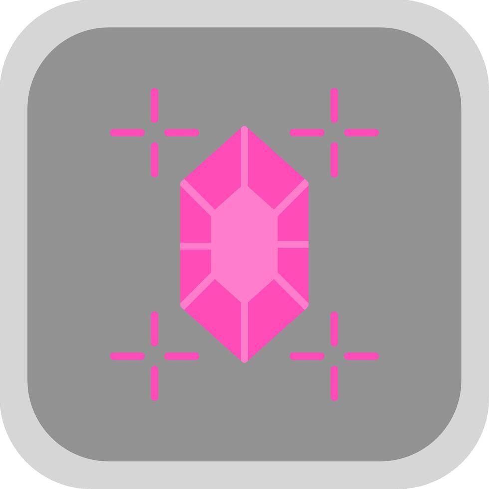 Gem Flat round corner Icon Design vector