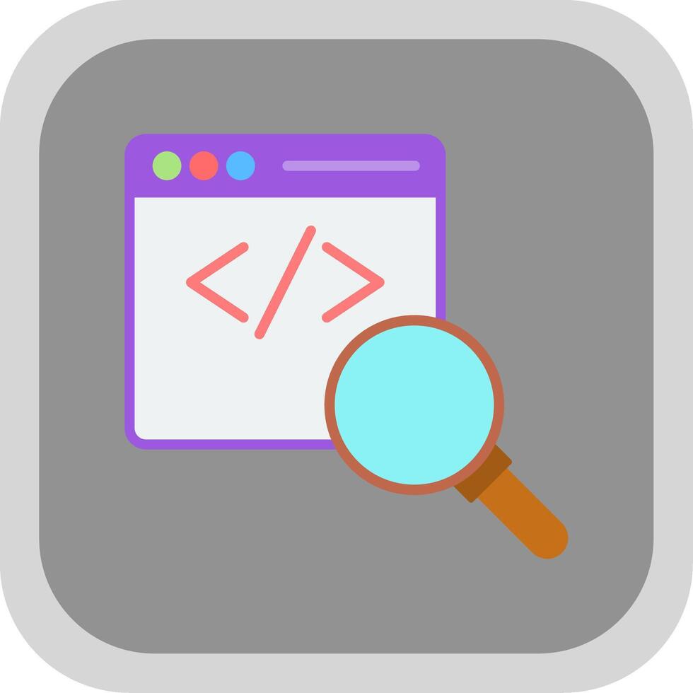 Code Review Flat round corner Icon Design vector