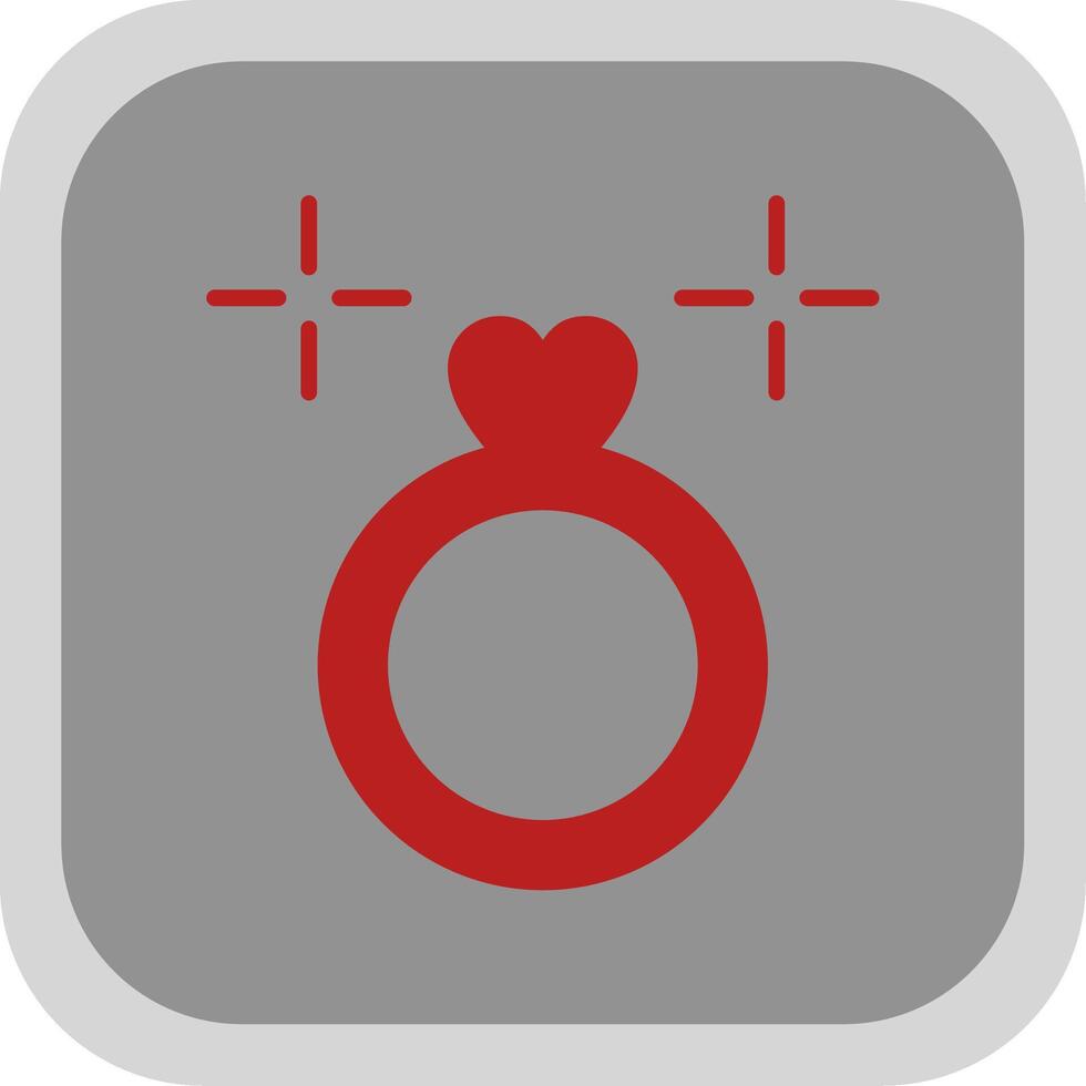 Wedding Ring Flat round corner Icon Design vector