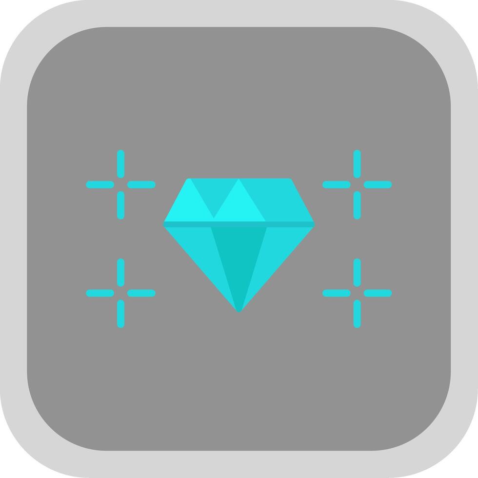 Diamond Flat round corner Icon Design vector