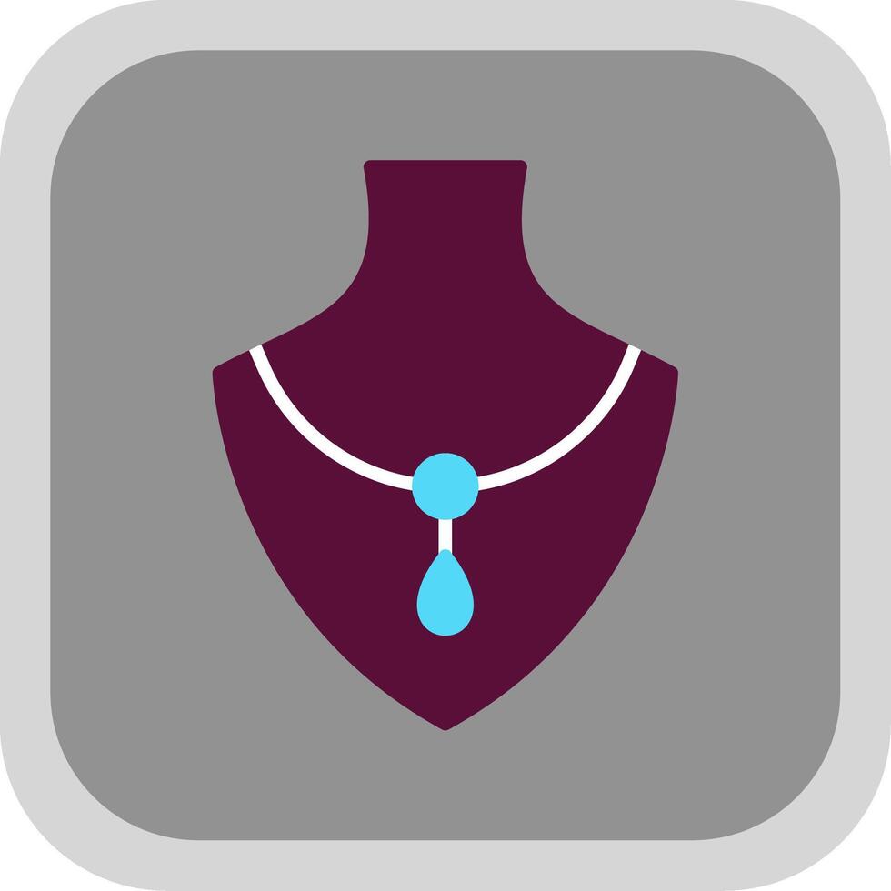 Necklace Flat round corner Icon Design vector