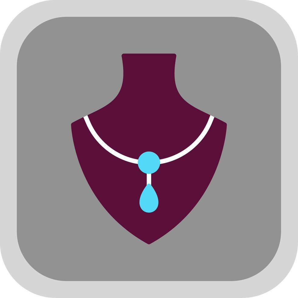 Necklace Flat round corner Icon Design vector