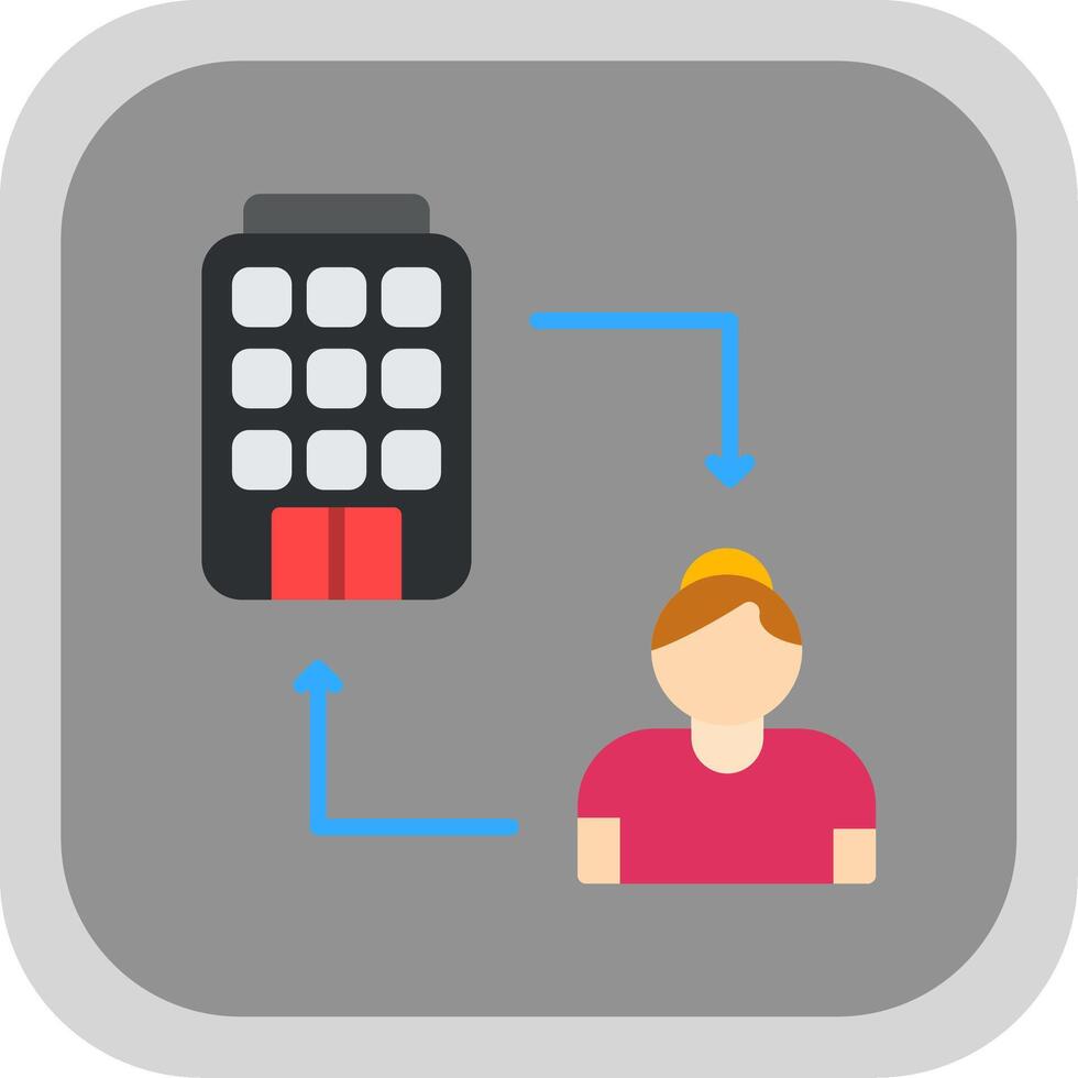B2c Flat round corner Icon Design vector