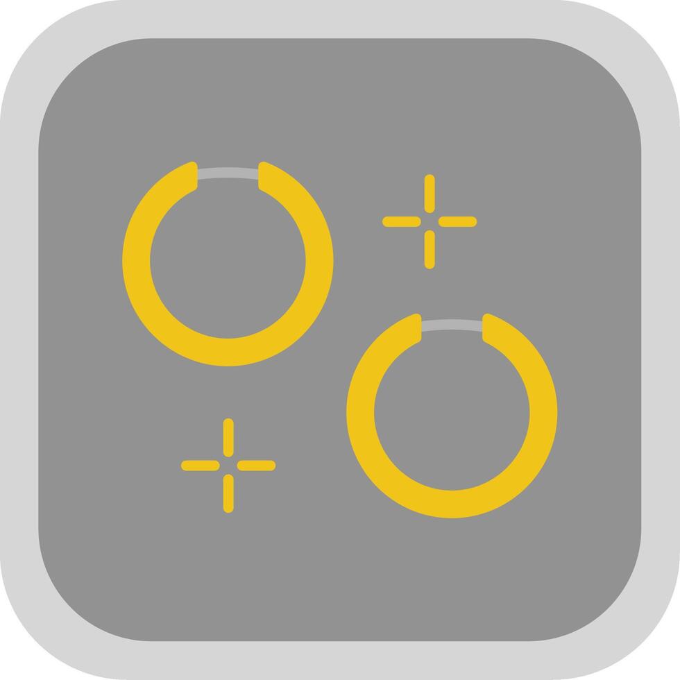 Hoop Earrings Flat round corner Icon Design vector
