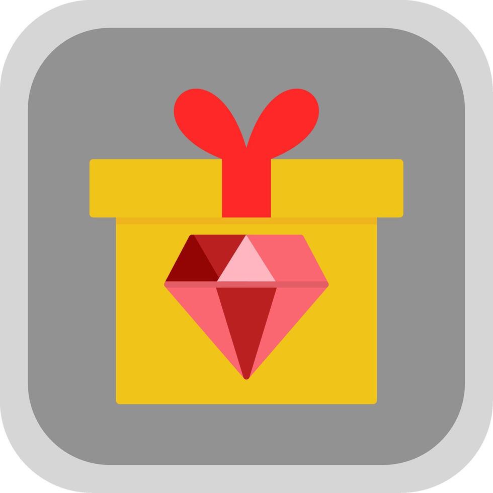 Diamond Flat round corner Icon Design vector