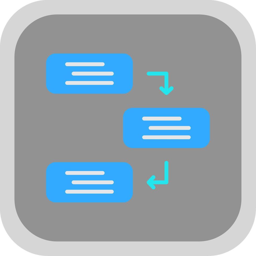 Dependencies Flat round corner Icon Design vector