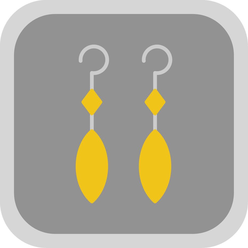 Earring Flat round corner Icon Design vector
