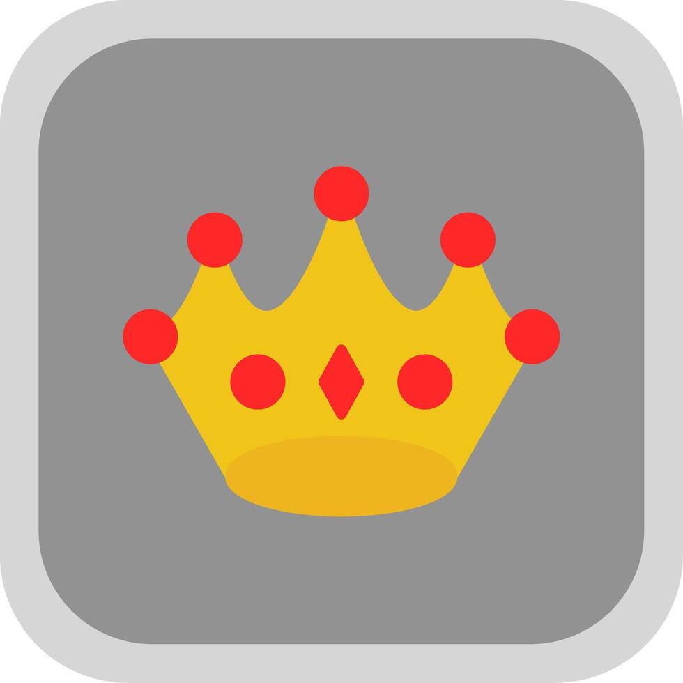 Tiara Flat round corner Icon Design vector