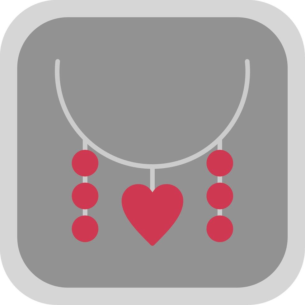 Necklace Flat round corner Icon Design vector