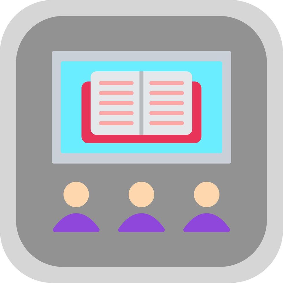 OnLine Circle Multi Circle Learning Flat round corner Icon Design vector