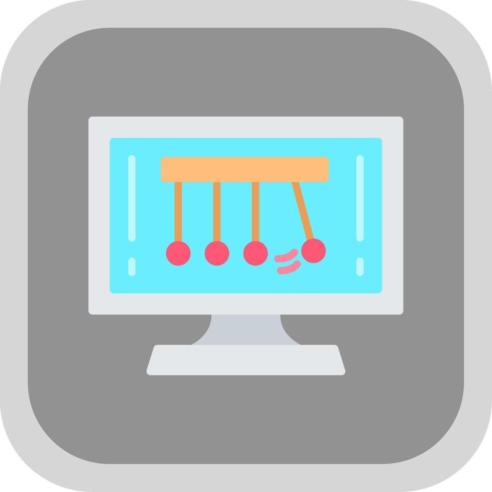 Newtons Cradle Flat round corner Icon Design vector