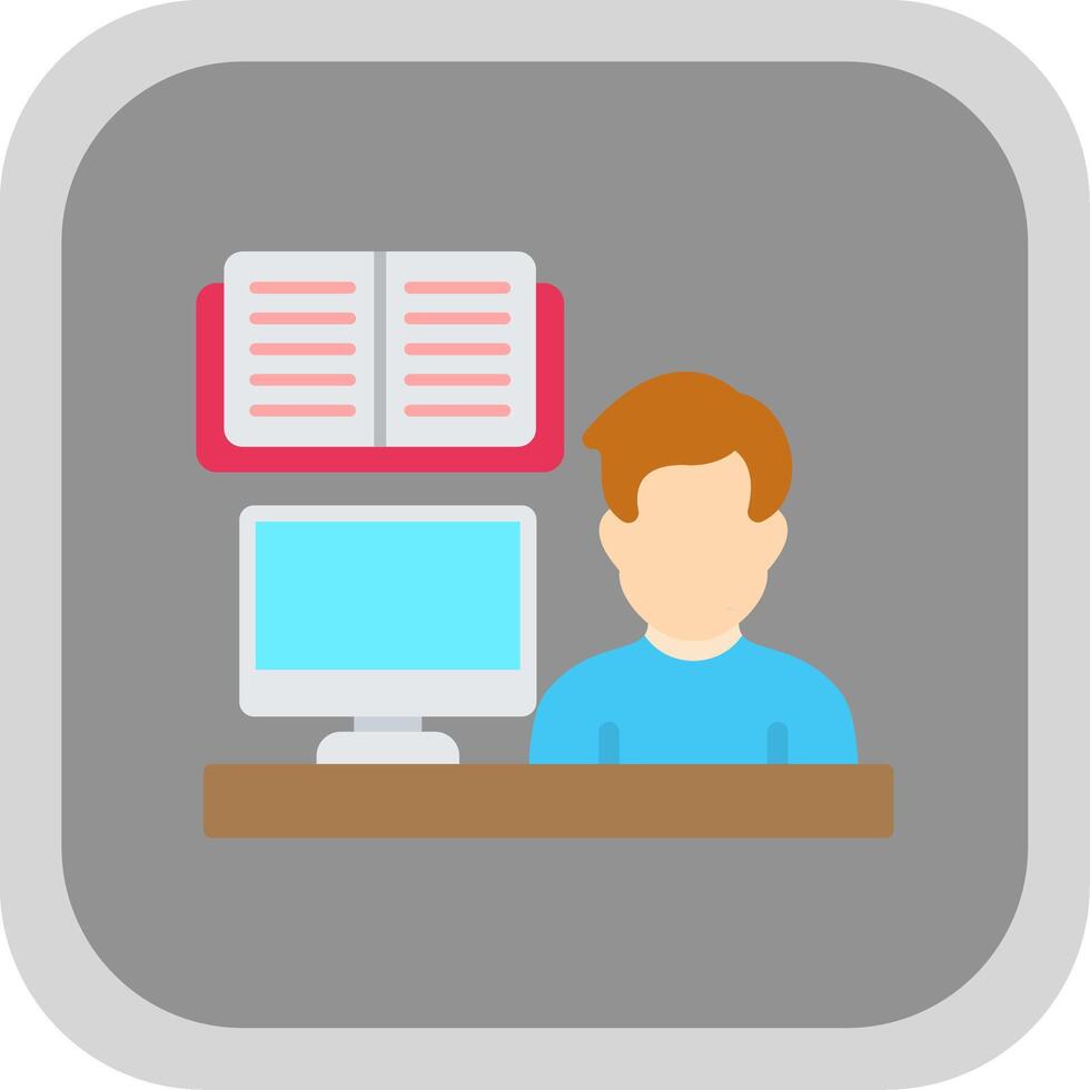 Lecture Flat round corner Icon Design vector