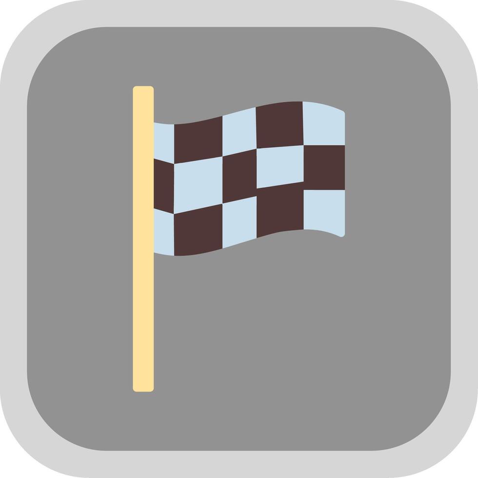 Racing Flag Flat round corner Icon Design vector