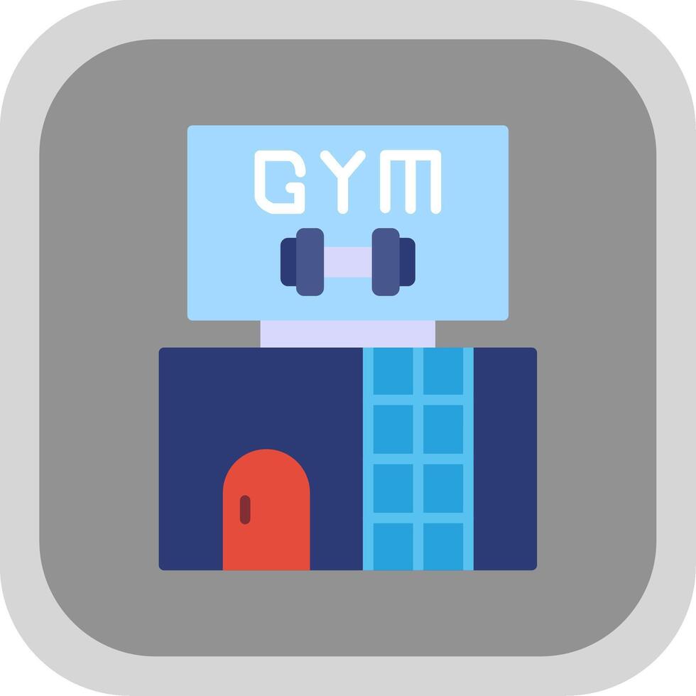 Gym Flat round corner Icon Design vector