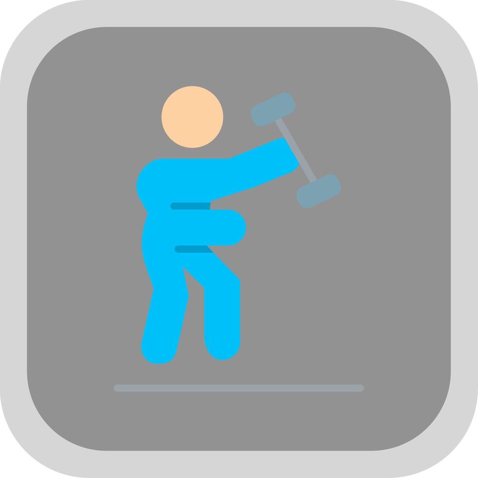 Exercise Flat round corner Icon Design vector