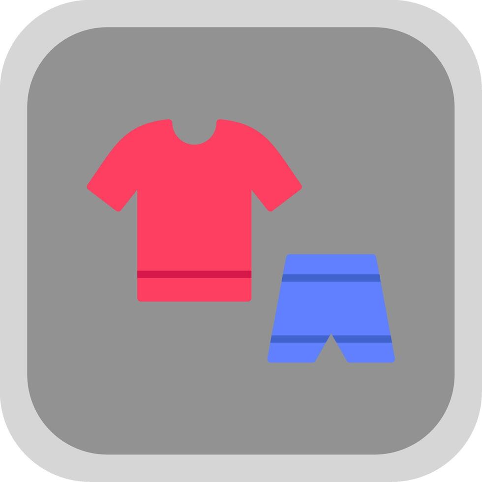 Workout Clothes Flat round corner Icon Design vector
