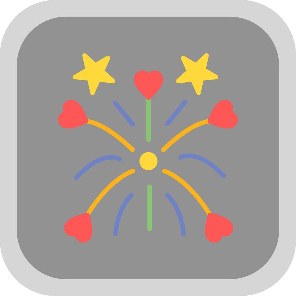 Fireworks Flat round corner Icon Design vector