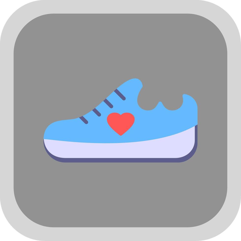 Shoes Flat round corner Icon Design vector