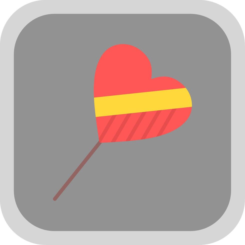 caramelo plano redondo esquina icono diseño vector