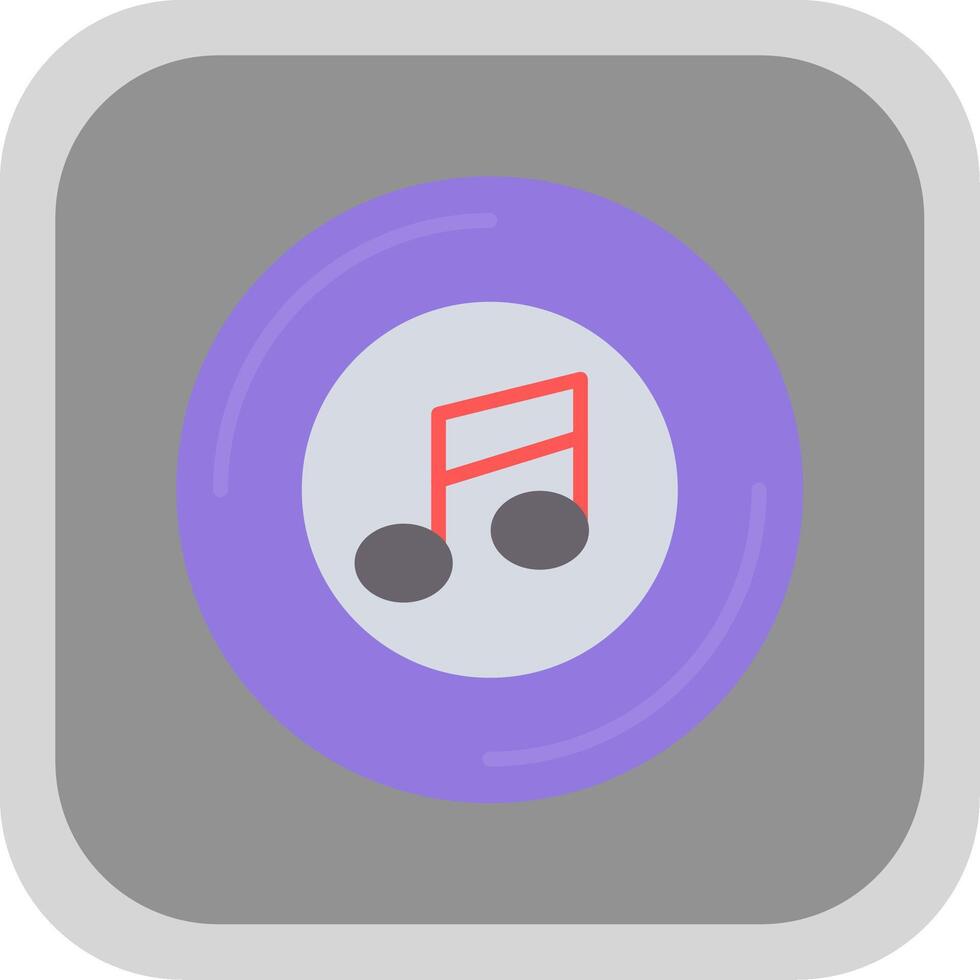 Music Flat round corner Icon Design vector