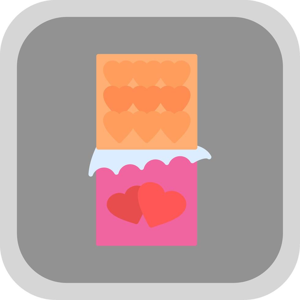 Chocolate Bar Flat round corner Icon Design vector