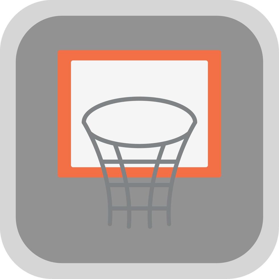 Basketball Hoop Flat round corner Icon Design vector