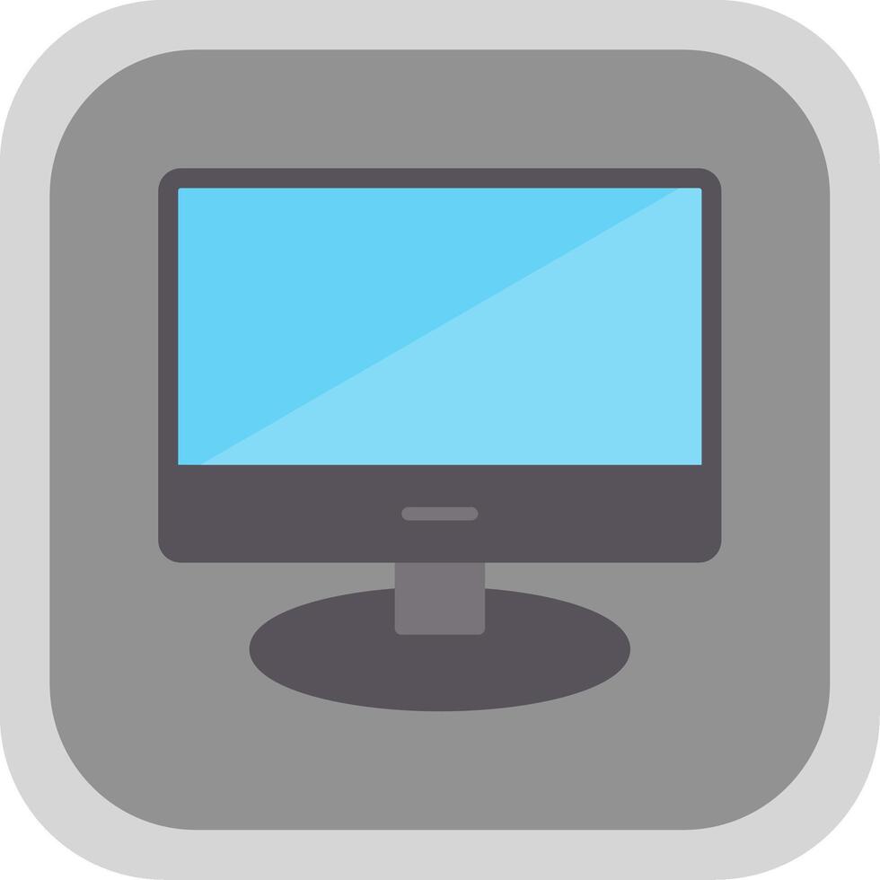 Lcd Flat round corner Icon Design vector