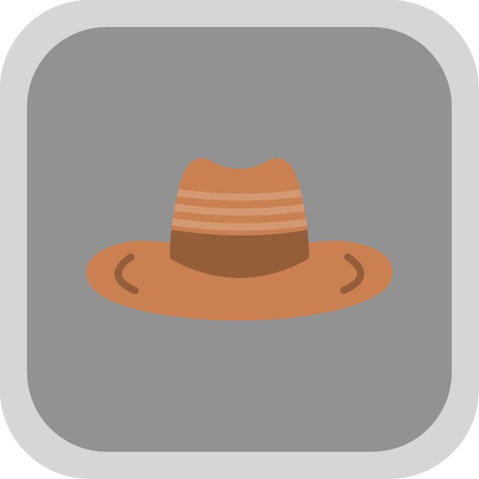 Cowboy Hat Flat round corner Icon Design vector