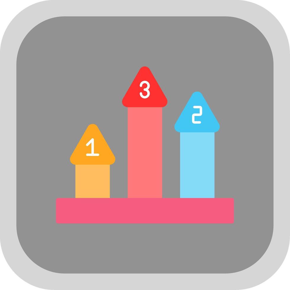 Podium Flat round corner Icon Design vector