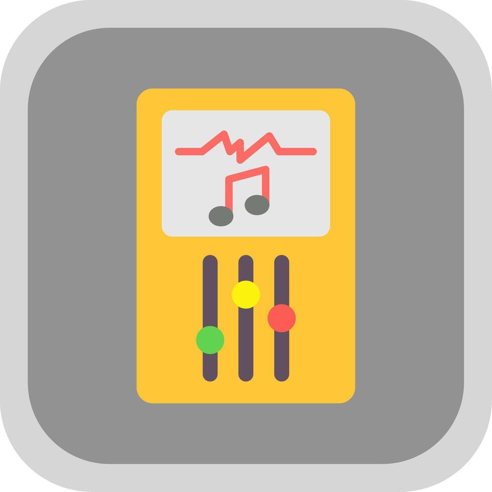 Music Player Flat round corner Icon Design vector