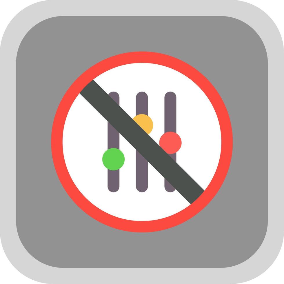 Mute Flat round corner Icon Design vector