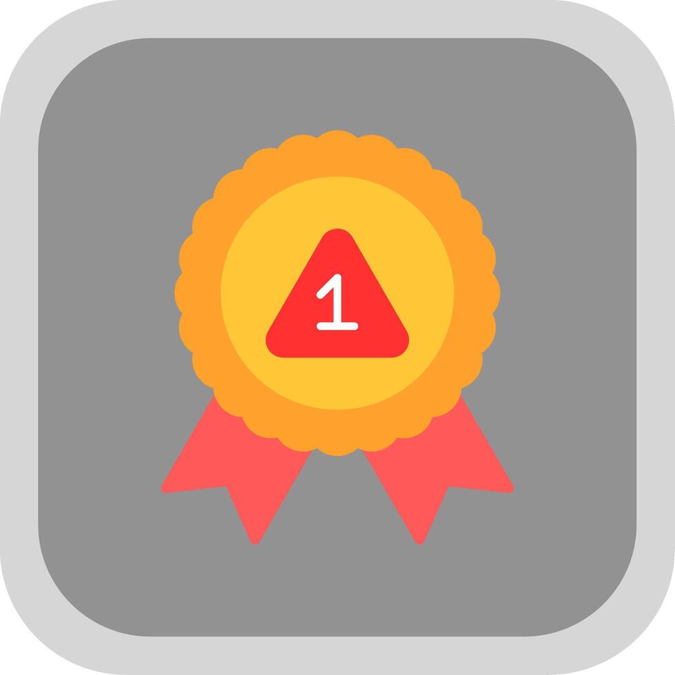 Award Flat round corner Icon Design vector