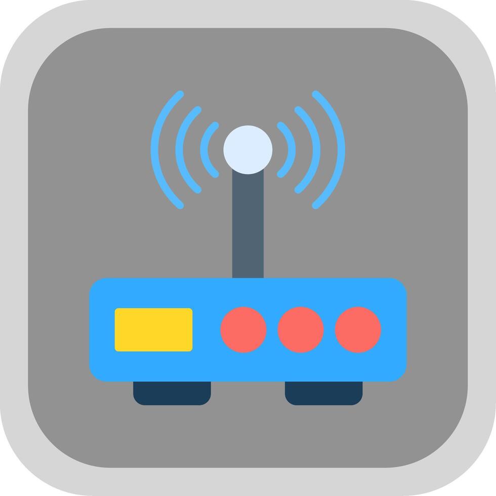 Modem Flat round corner Icon Design vector