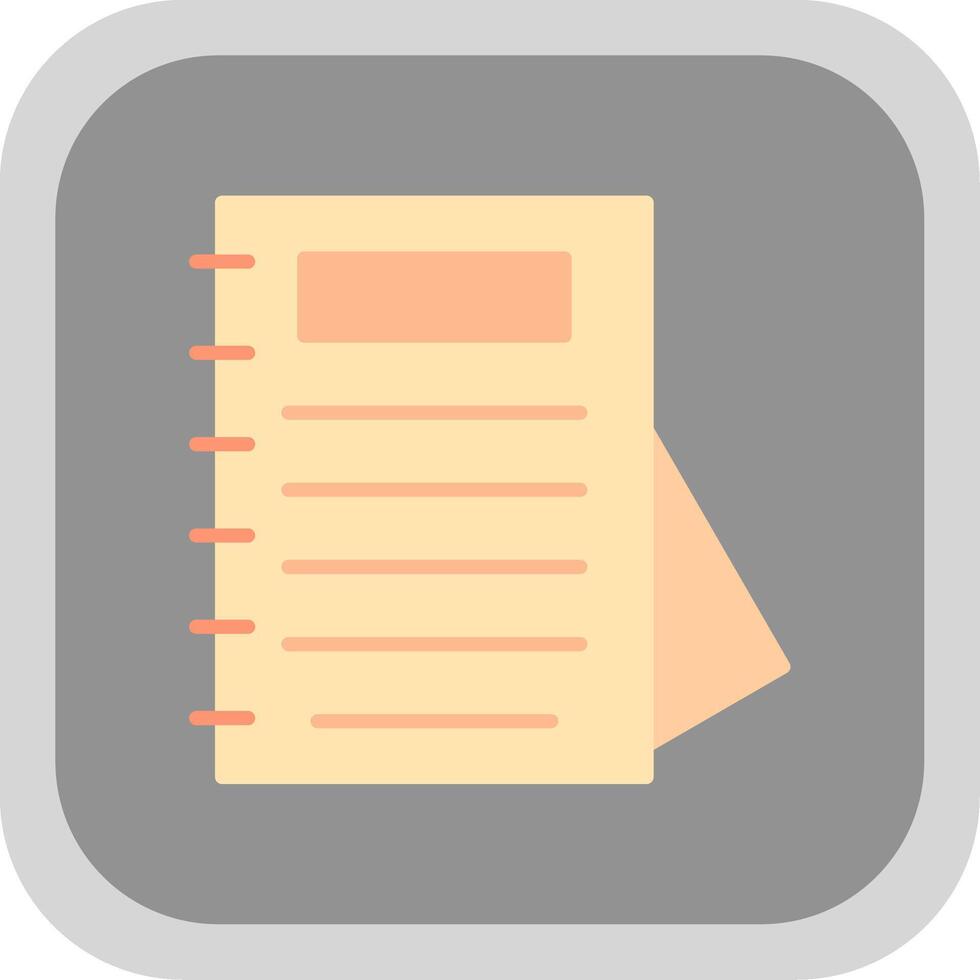 Notepad Flat round corner Icon Design vector