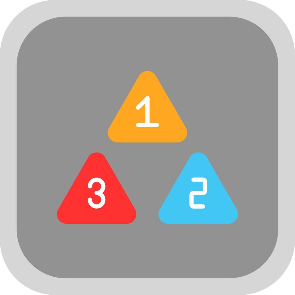 Numbers Flat round corner Icon Design vector