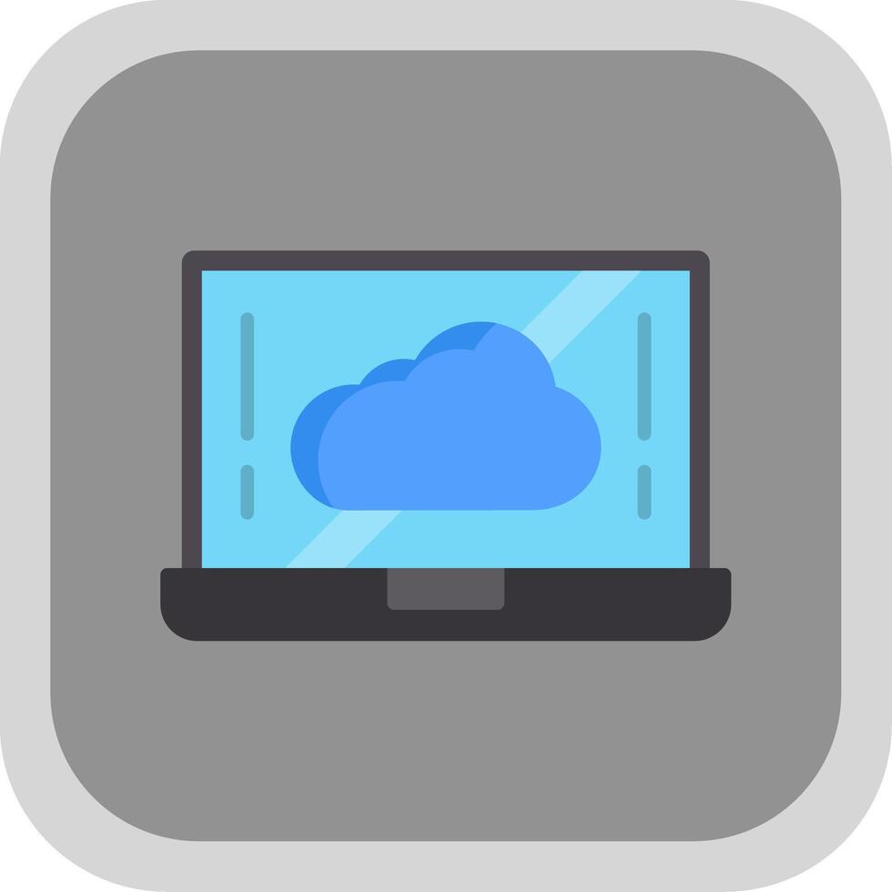 Cloud Flat round corner Icon Design vector