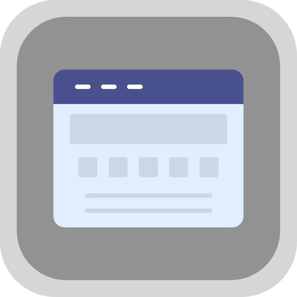 Web Browser Flat round corner Icon Design vector