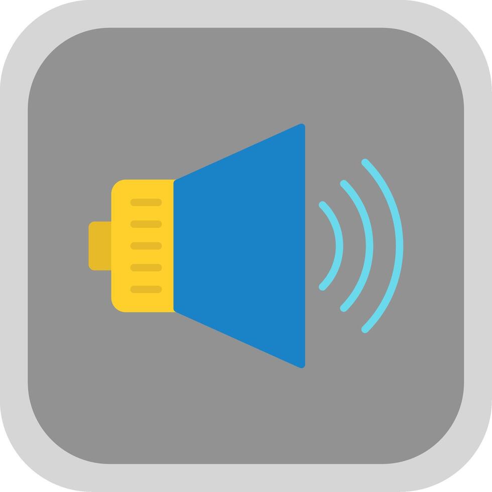 Audio Flat round corner Icon Design vector
