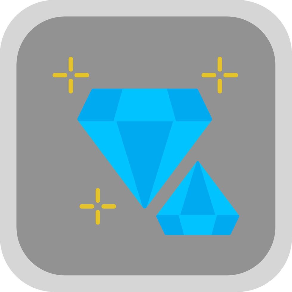 Diamond Flat round corner Icon Design vector