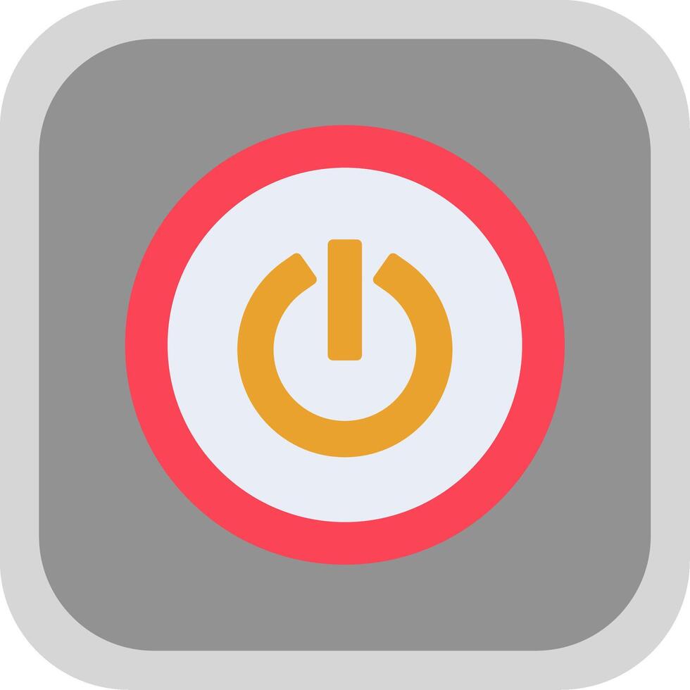 Power Button Flat round corner Icon Design vector
